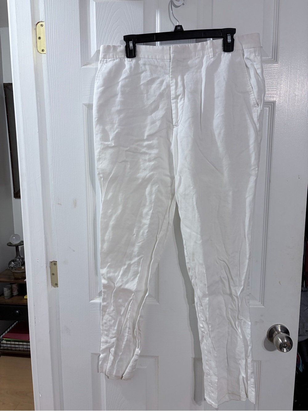 INC International Concepts Men’s White Linen Pants 34x32 Straight Leg